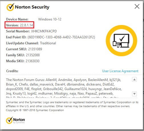 ���������� Norton 22.8.1 �������� ����� LiveUpdate